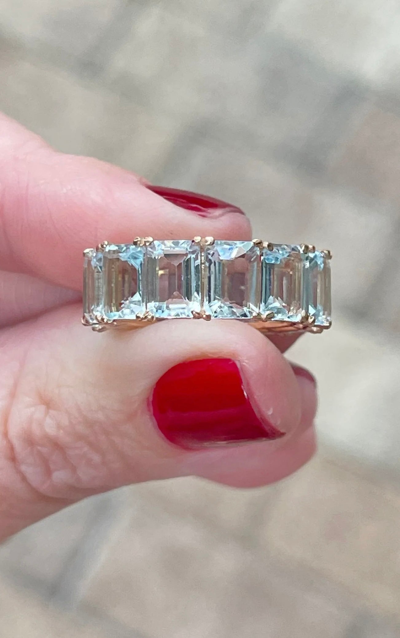 10.80 CTW Aquamarine Eternity Band
