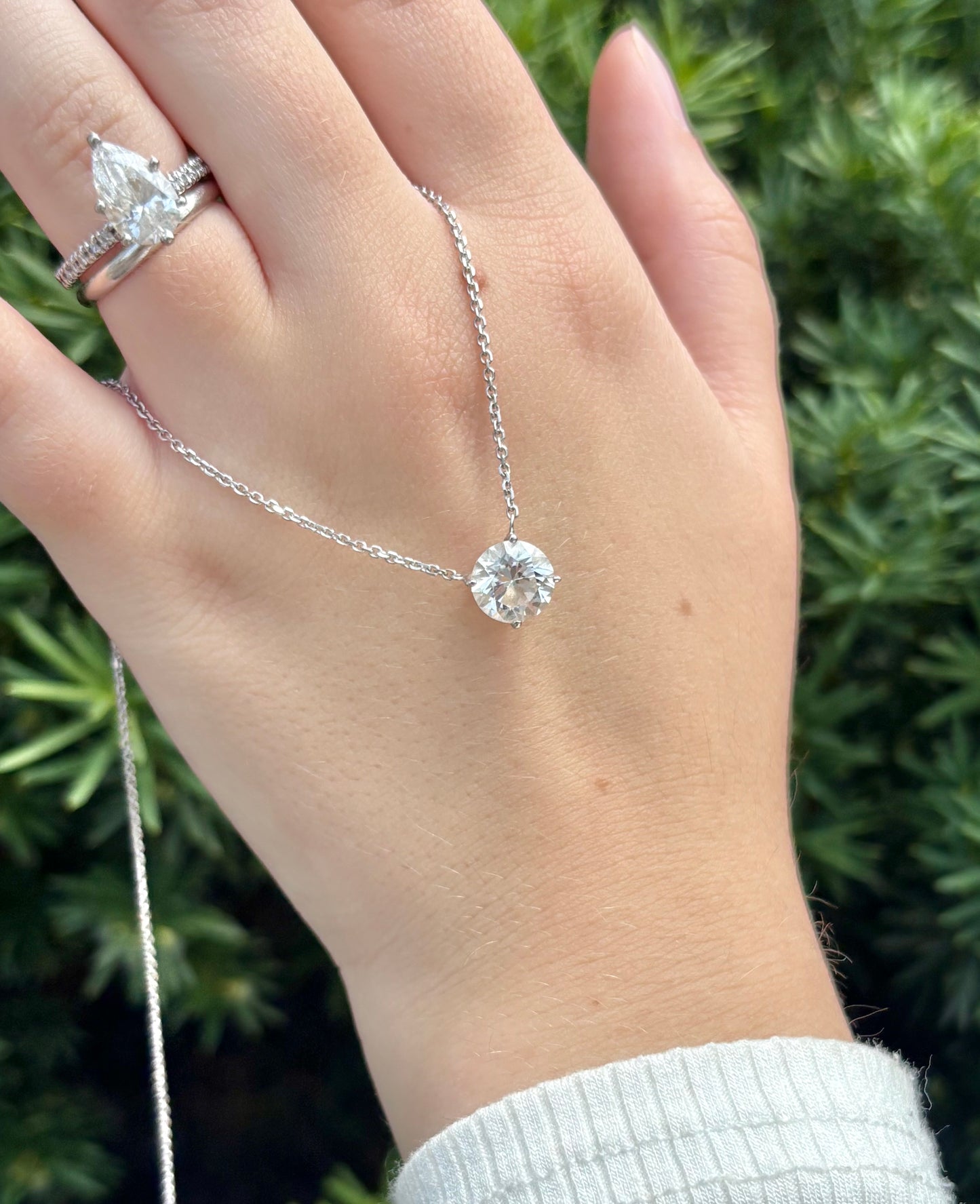 2 CTW Round IGI Certified Lab Grown Solitaire Pendant Necklace