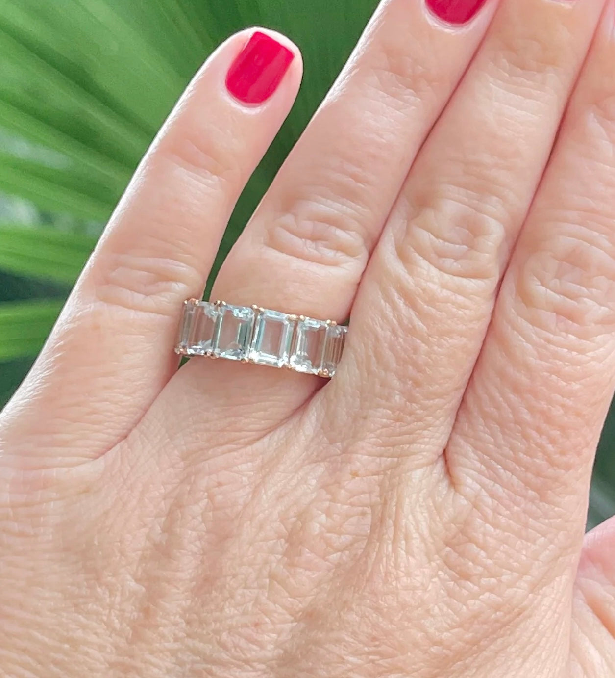 10.80 CTW Aquamarine Eternity Band