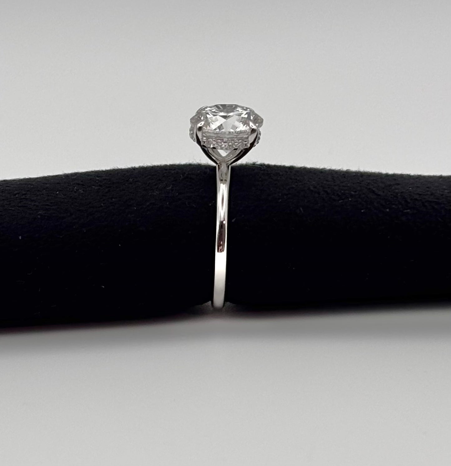 3 CTW Round Lab Grown Ring - Hidden Halo WG