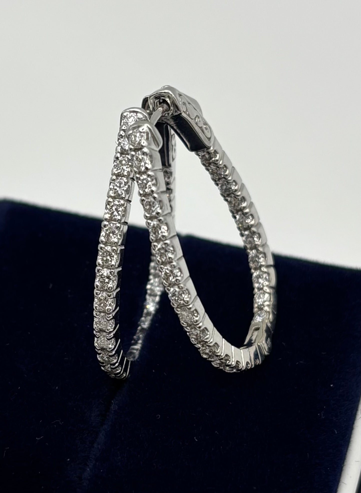 2 CTW Inside Out Oval Hoop Earrings