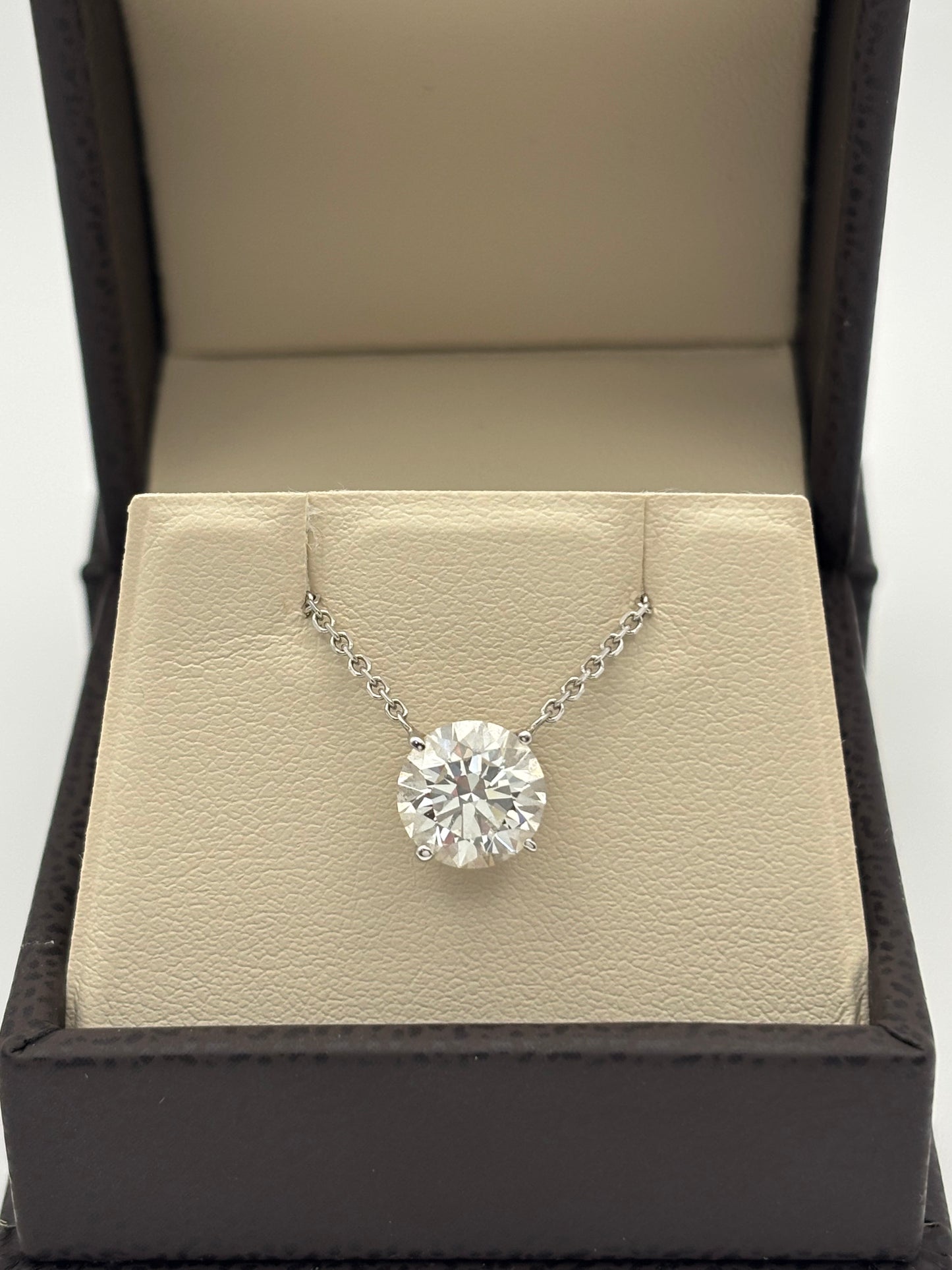 2 CTW Round IGI Certified Lab Grown Solitaire Pendant Necklace