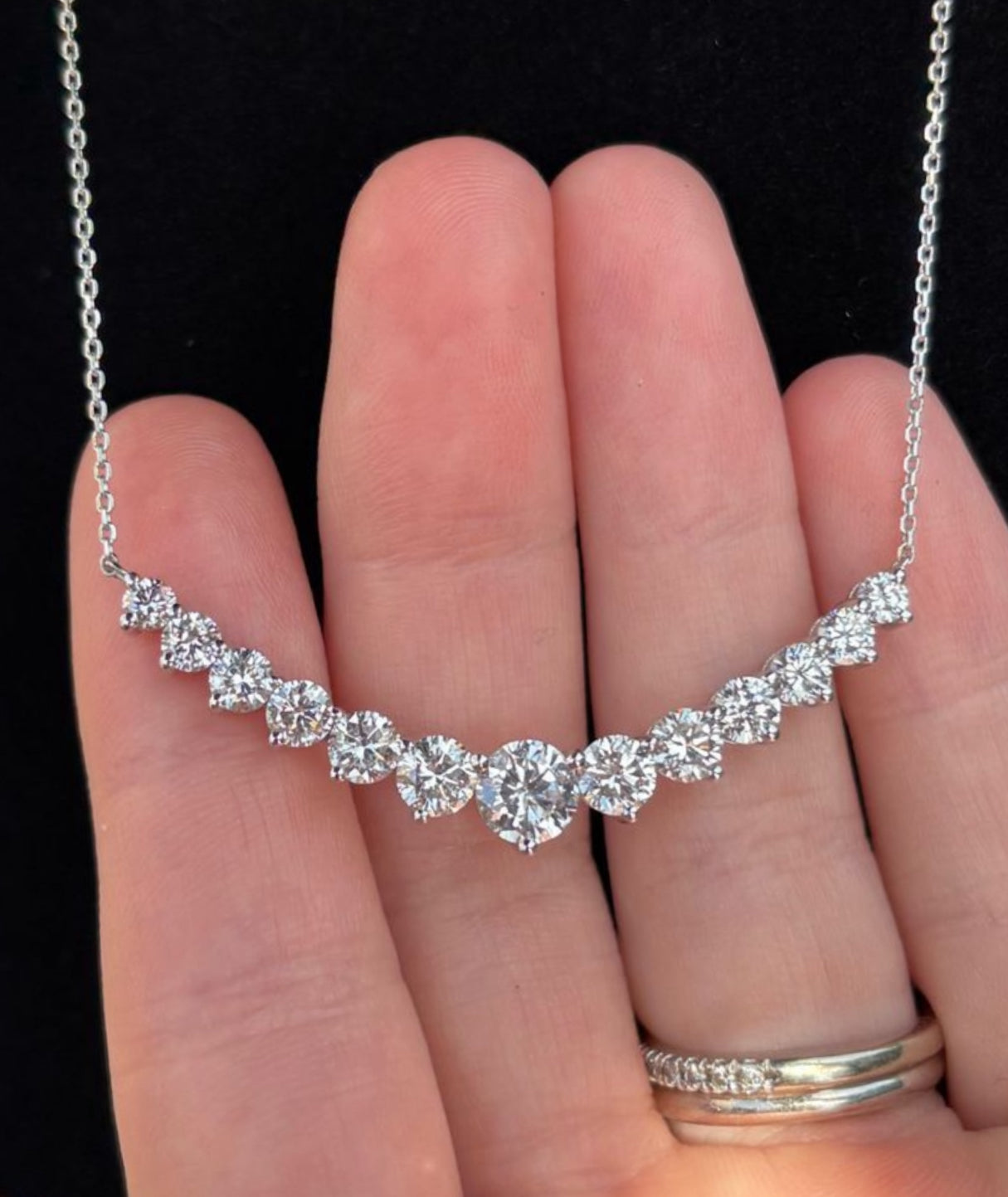 3 CTW Round Lab Grown Diamond Thirteen Stone Demi Eternity Necklace
