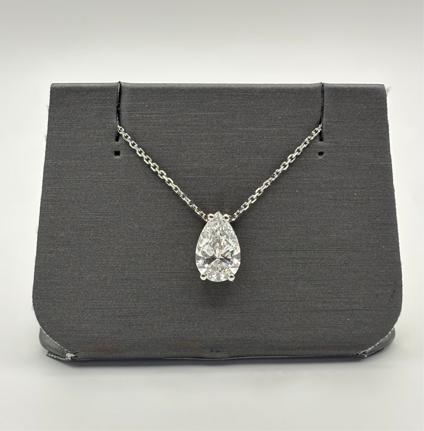 2.5 CTW Pear Shape IGI Lab Grown Diamond Pendant Necklace