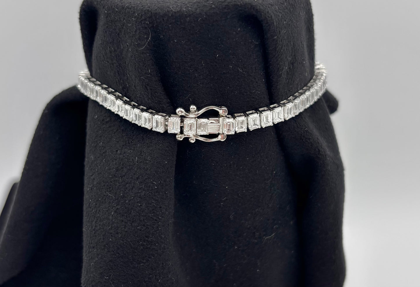 6.3 CTW Emerald Lab Grown Tennis Bracelet