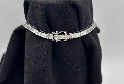 6.3 CTW Emerald Lab Grown Tennis Bracelet
