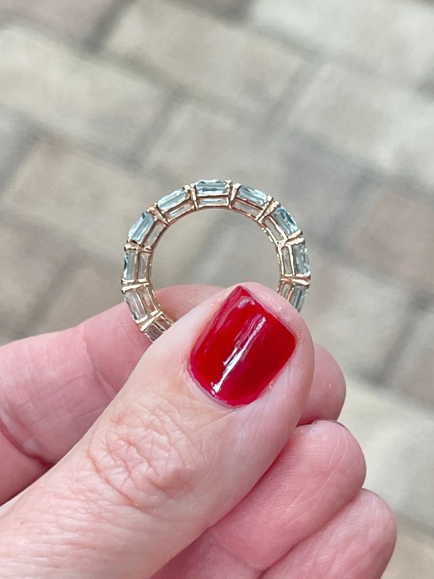 10.80 CTW Aquamarine Eternity Band