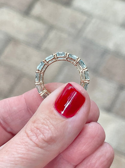 10.80 CTW Aquamarine Eternity Band