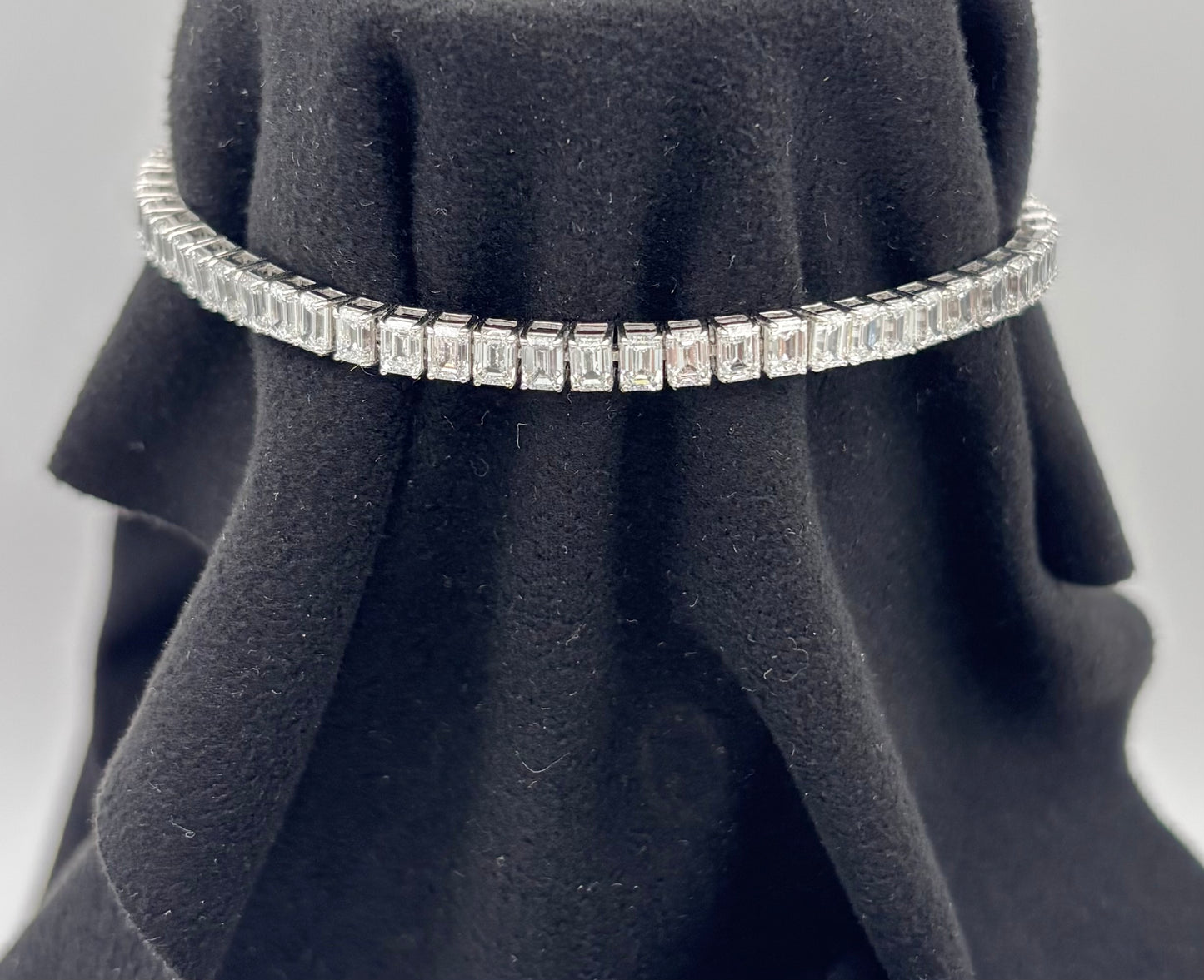 6.3 CTW Emerald Lab Grown Tennis Bracelet