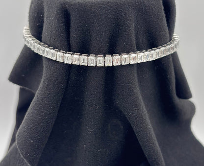 6.3 CTW Emerald Lab Grown Tennis Bracelet