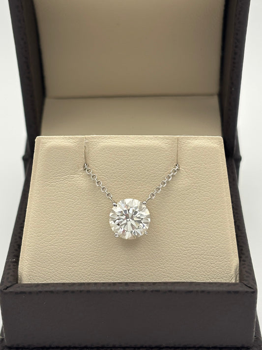 2 CTW Round IGI Certified Lab Grown Solitaire Pendant Necklace