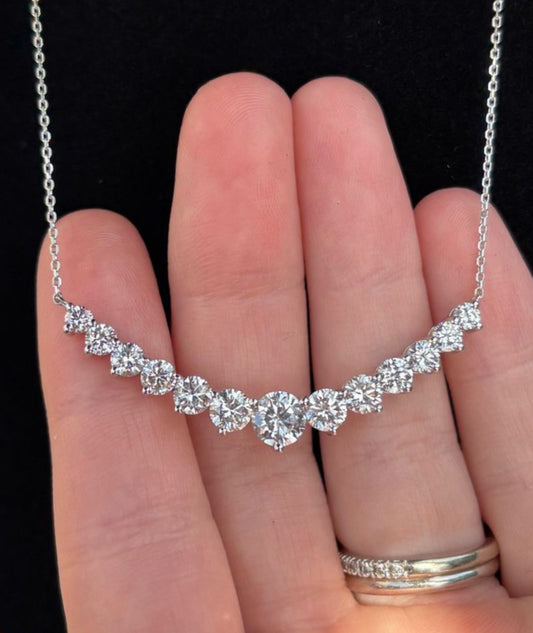 3 CTW Round Lab Grown Diamond Thirteen Stone Demi Eternity Necklace
