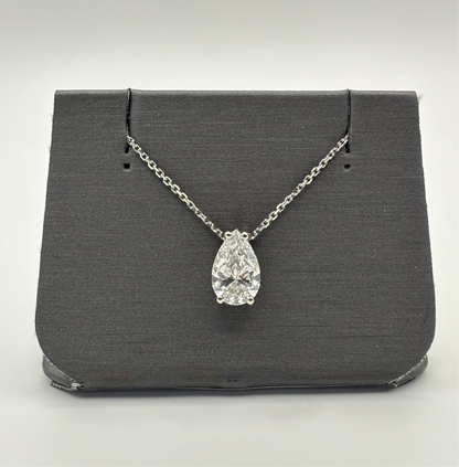 2.5 CTW Pear Shape IGI Lab Grown Diamond Pendant Necklace